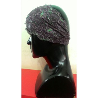 Lace Hijab Band-Purple & Green
